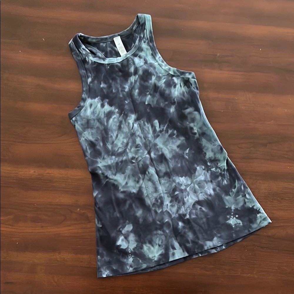 Lululemon Align Hip Length Fitted Tank Top, Size 4, Tidewater Teal Tie-Dye
